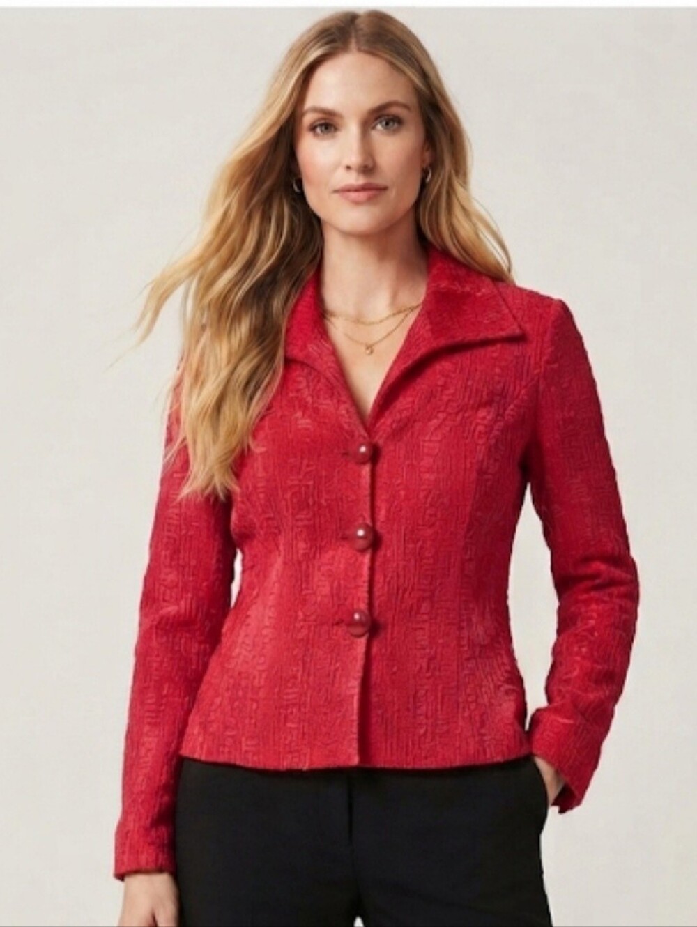 Laura Ashley blazer lined textured M buttons